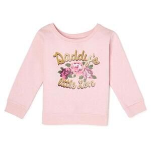 New Nwt Daddys Little Love Baby Girl Pink Floral Sweatshirt Fleece Top 18 Months